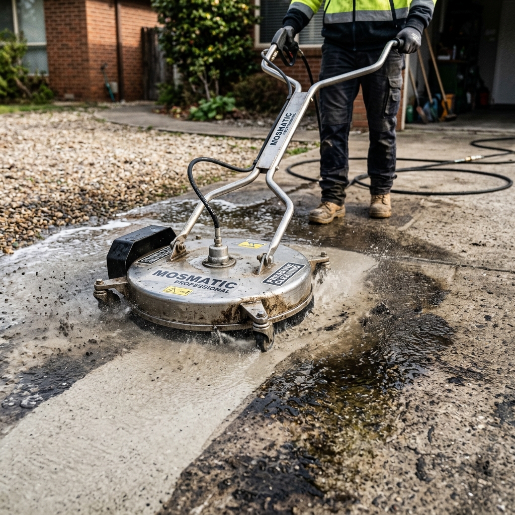 Rotary Concrete Cleaner in Operation